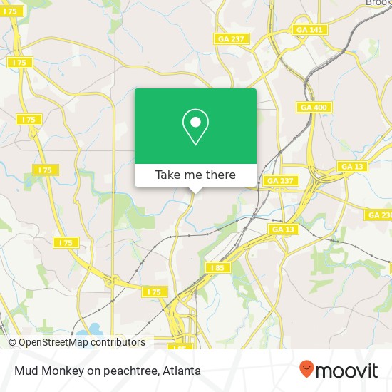 Mud Monkey on peachtree map