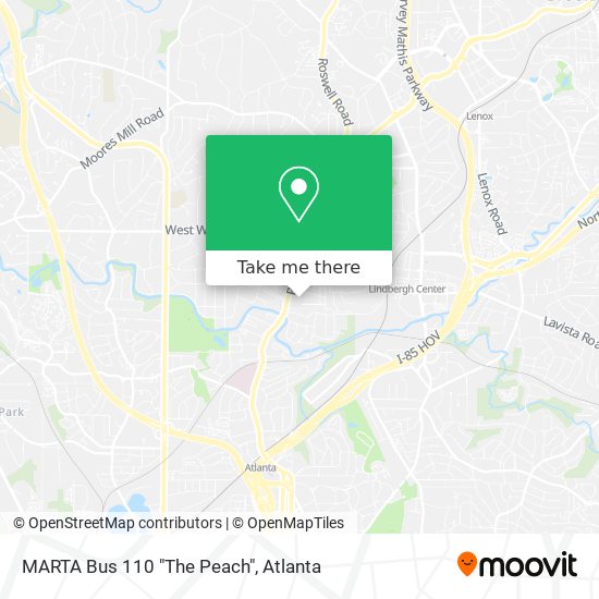 Mapa de MARTA Bus 110 "The Peach"