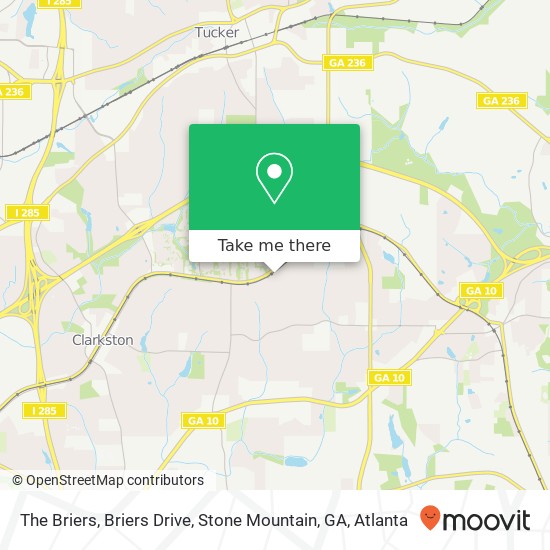 The Briers, Briers Drive, Stone Mountain, GA map