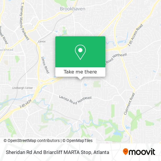 Sheridan Rd And Briarcliff MARTA Stop map