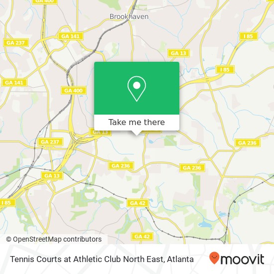 Mapa de Tennis Courts at Athletic Club North East