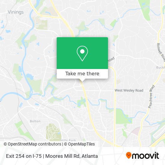 Mapa de Exit 254 on I-75 | Moores Mill Rd