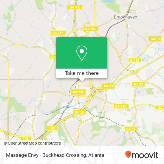 Mapa de Massage Envy - Buckhead Crossing