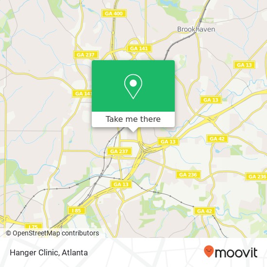 Hanger Clinic map