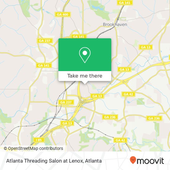 Atlanta Threading Salon at Lenox map