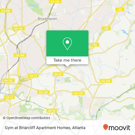 Gym at Briarcliff Apartment Homes map