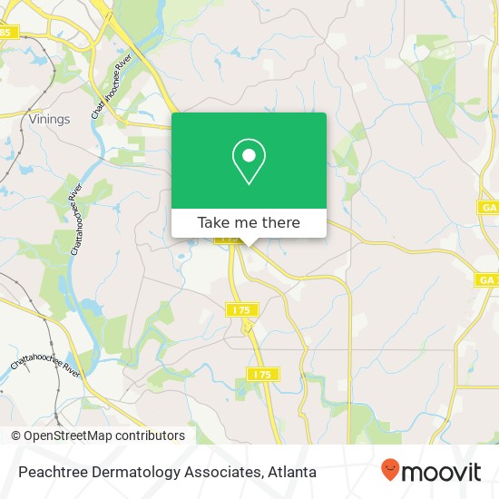 Peachtree Dermatology Associates map