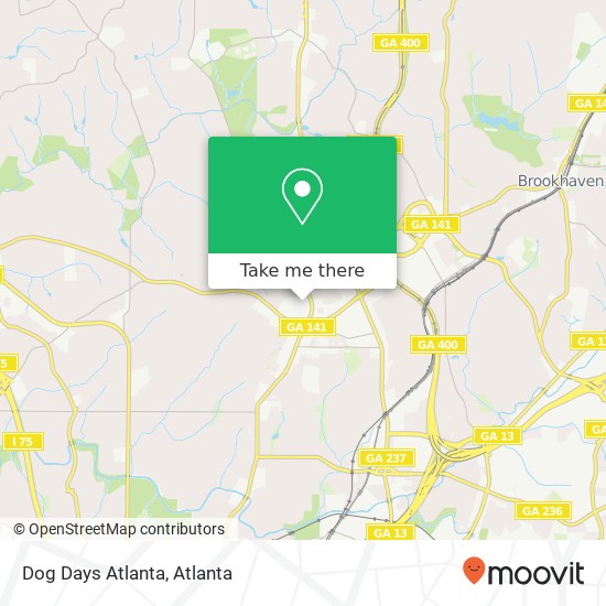 Dog Days Atlanta map