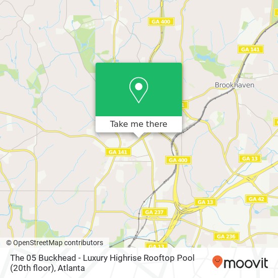 Mapa de The 05 Buckhead - Luxury Highrise Rooftop Pool (20th floor)