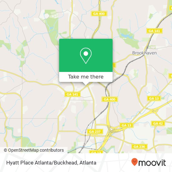 Hyatt Place Atlanta/Buckhead map