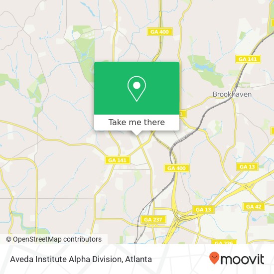 Mapa de Aveda Institute Alpha Division
