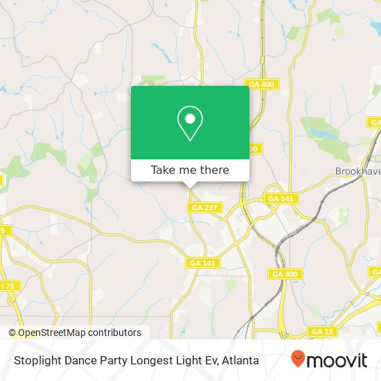 Stoplight Dance Party Longest Light Ev map