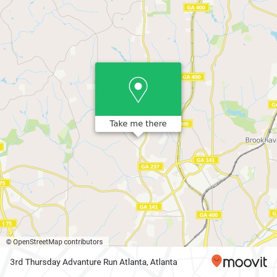 3rd Thursday Advanture Run Atlanta map