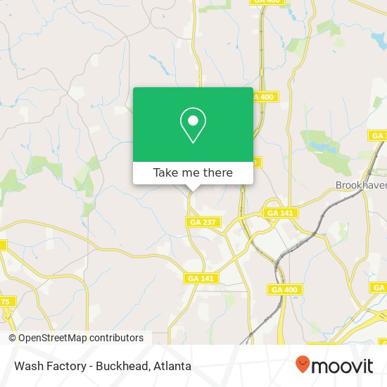Wash Factory - Buckhead map