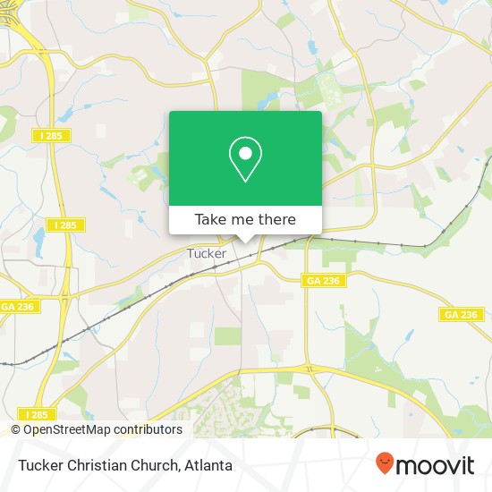 Tucker Christian Church map
