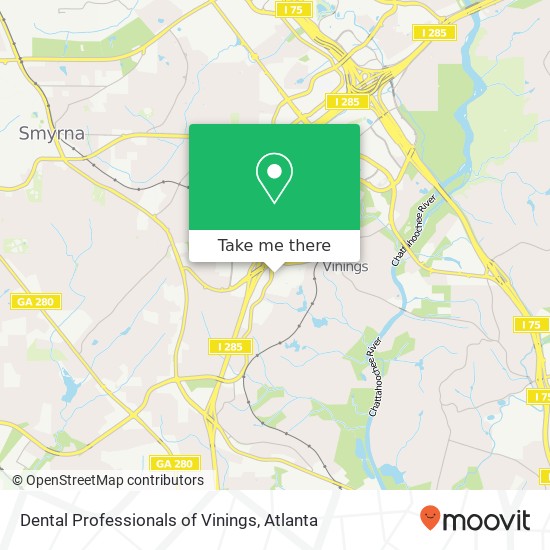 Mapa de Dental Professionals of Vinings
