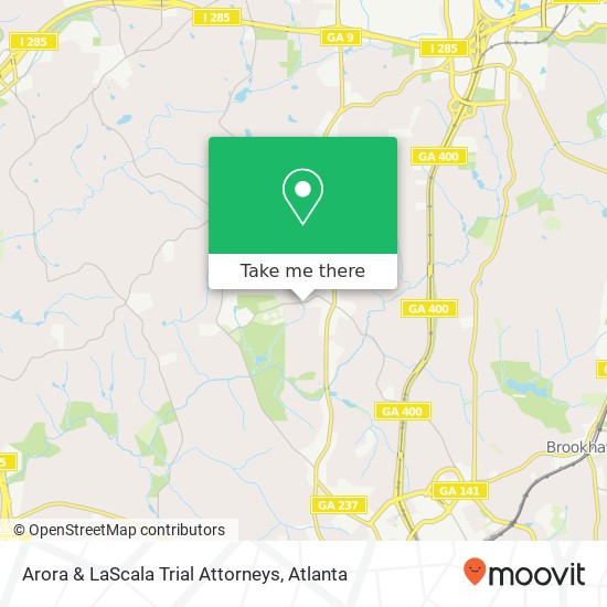 Mapa de Arora & LaScala Trial Attorneys