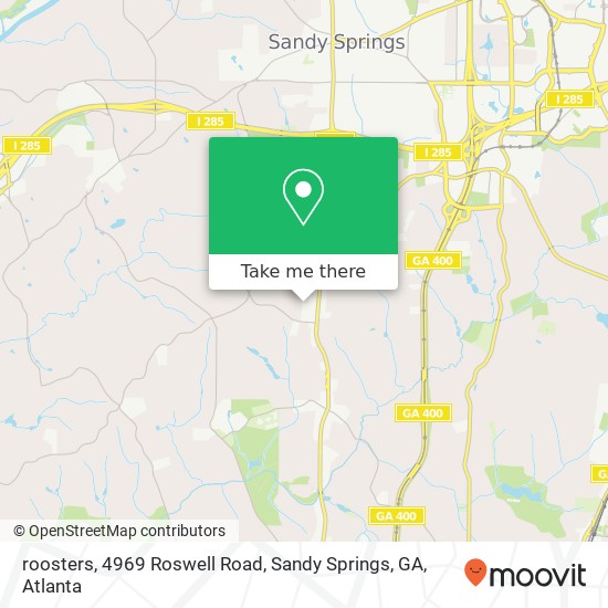 Mapa de roosters, 4969 Roswell Road, Sandy Springs, GA