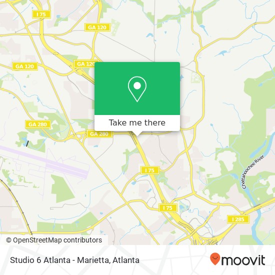 Studio 6 Atlanta - Marietta map