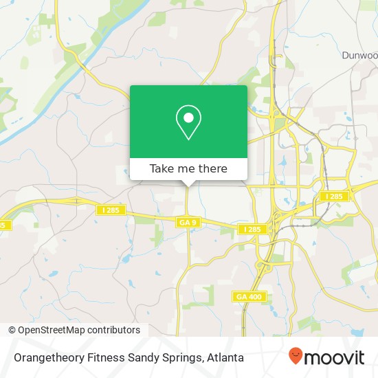 Mapa de Orangetheory Fitness Sandy Springs