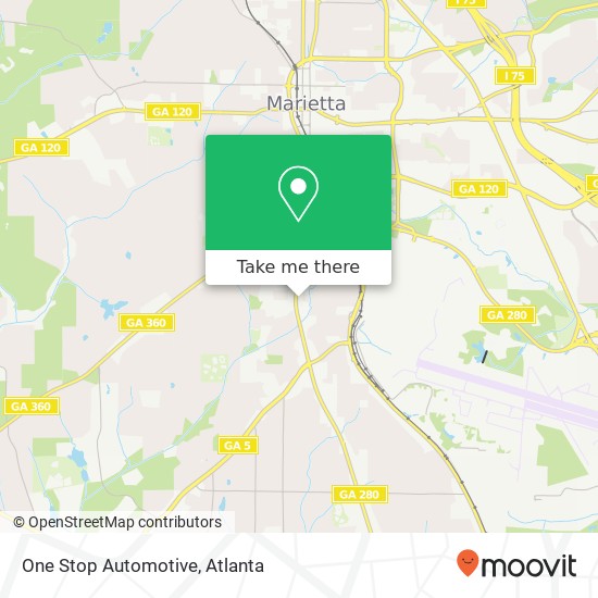 Mapa de One Stop Automotive