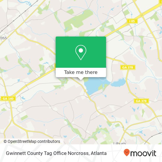 Mapa de Gwinnett County Tag Office Norcross