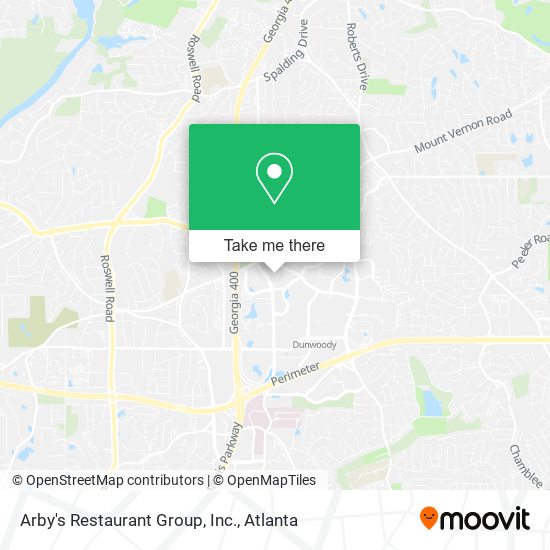 Arby's Restaurant Group, Inc. map
