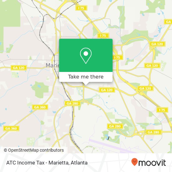 Mapa de ATC Income Tax - Marietta