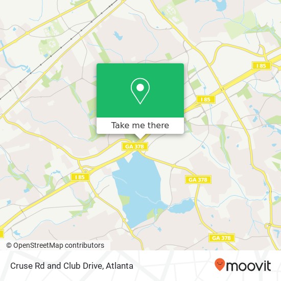 Cruse Rd and Club Drive map