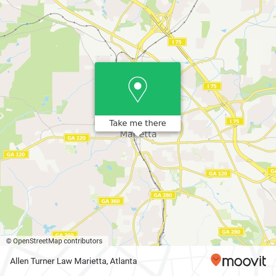 Allen Turner Law Marietta map