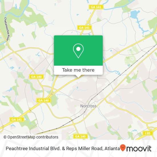 Mapa de Peachtree Industrial Blvd. & Reps Miller Road