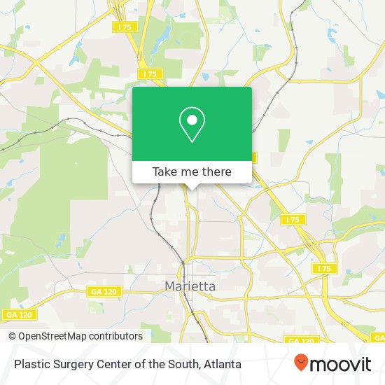 Plastic Surgery Center of the South map