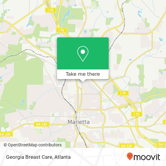 Georgia Breast Care map