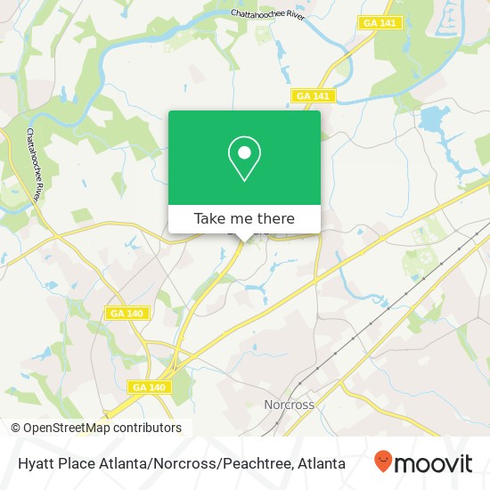 Mapa de Hyatt Place Atlanta / Norcross / Peachtree