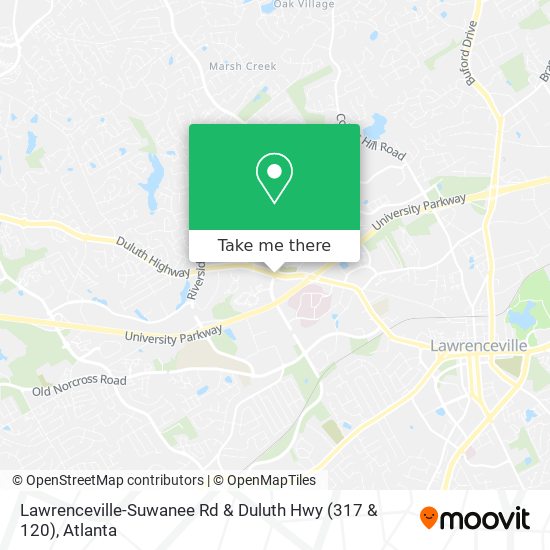Lawrenceville-Suwanee Rd & Duluth Hwy (317 & 120) map