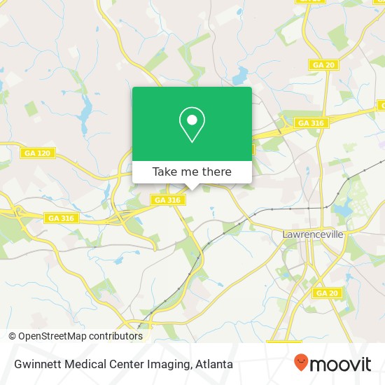 Mapa de Gwinnett Medical Center Imaging