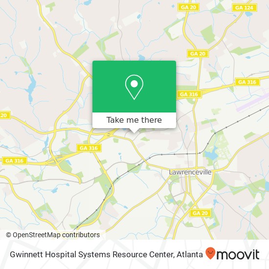 Gwinnett Hospital Systems Resource Center map