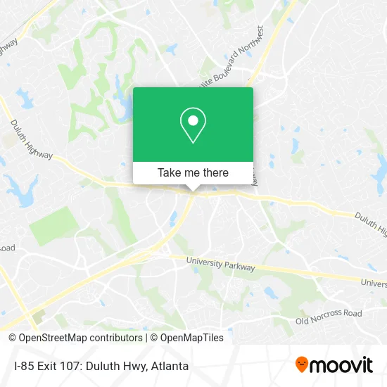 Mapa de I-85 Exit 107: Duluth Hwy