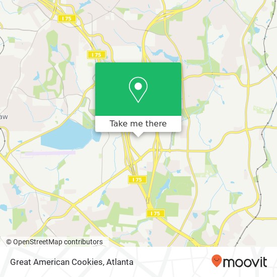 Mapa de Great American Cookies