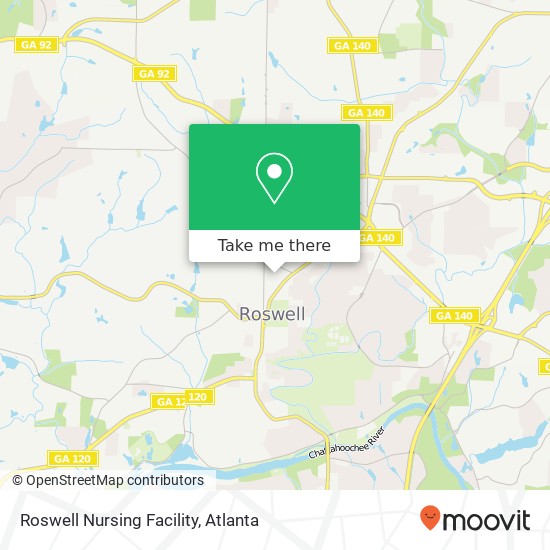 Roswell Nursing Facility map