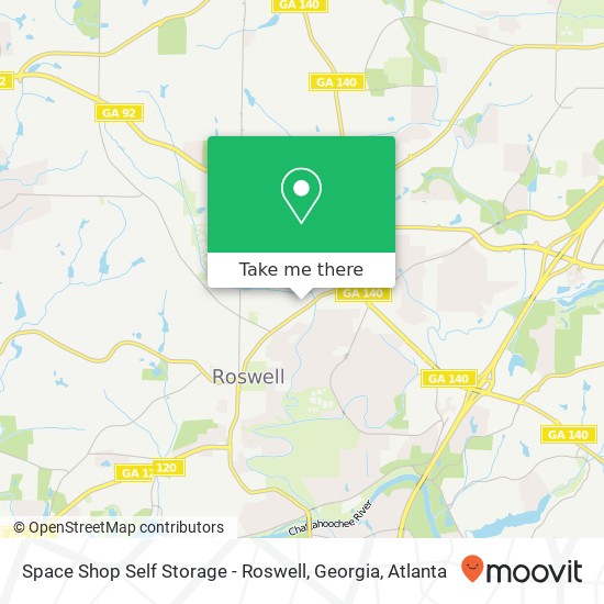 Space Shop Self Storage - Roswell, Georgia map