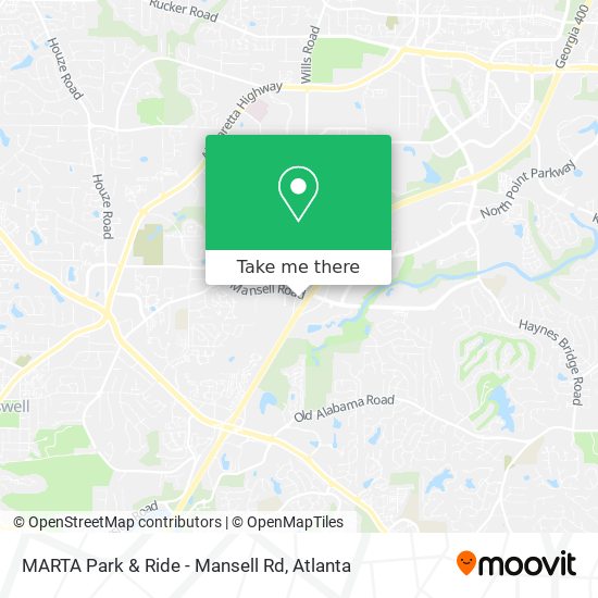 MARTA Park & Ride - Mansell Rd map