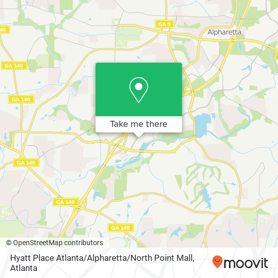 Mapa de Hyatt Place Atlanta / Alpharetta / North Point Mall