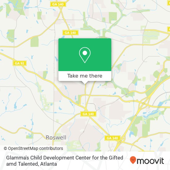 Glamma's Child Development Center for the Gifted amd Talented map