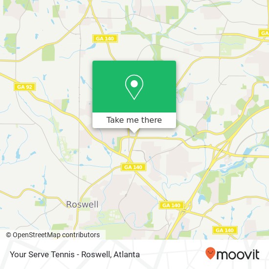 Mapa de Your Serve Tennis - Roswell