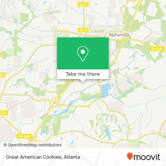 Mapa de Great American Cookies