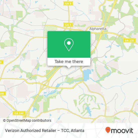 Mapa de Verizon Authorized Retailer – TCC