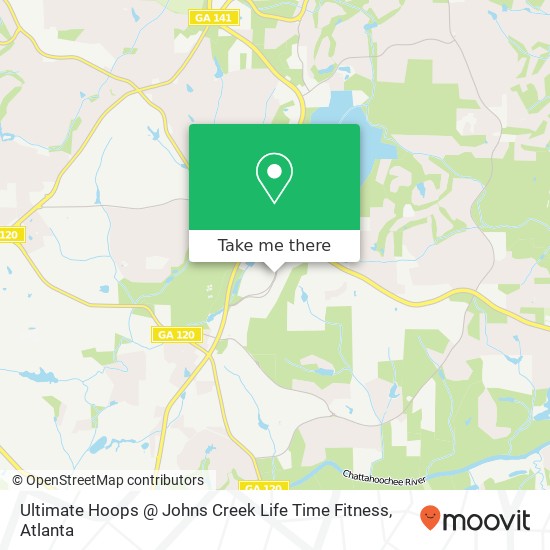 Ultimate Hoops @ Johns Creek Life Time Fitness map