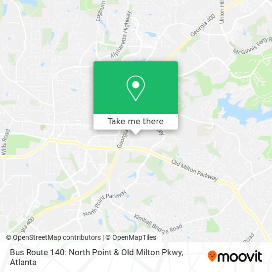 Bus Route 140: North Point & Old Milton Pkwy map