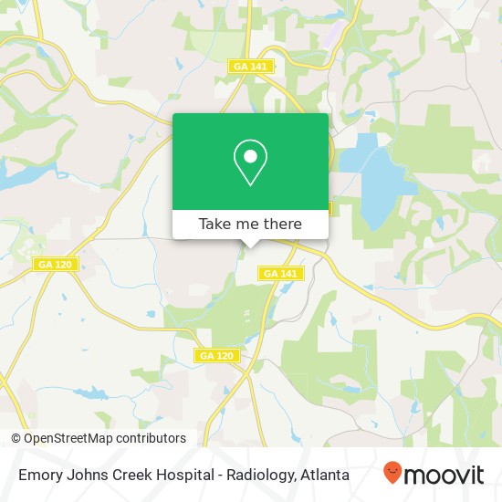 Mapa de Emory Johns Creek Hospital - Radiology